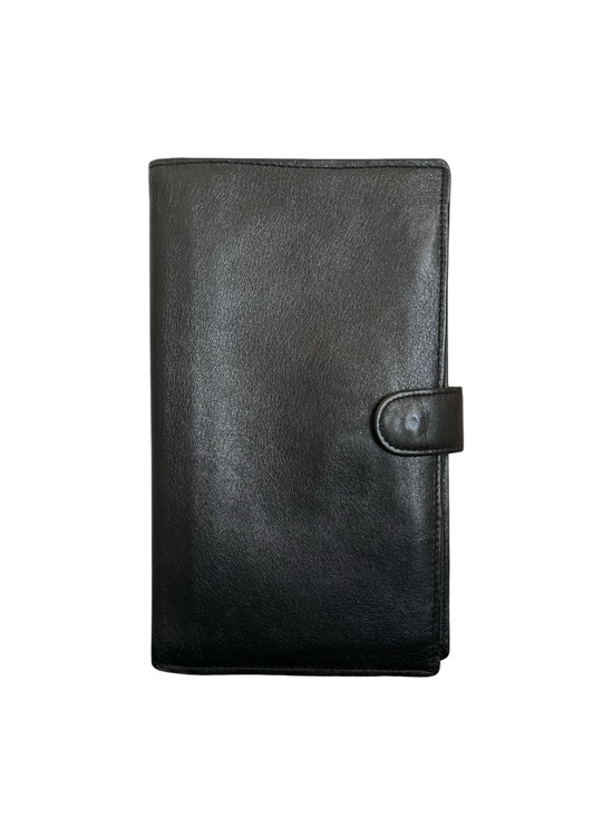 Vintage Handbags - Vintage Black Valencia Cowhide Leather Travel Wallet Organizer EUC Unisex